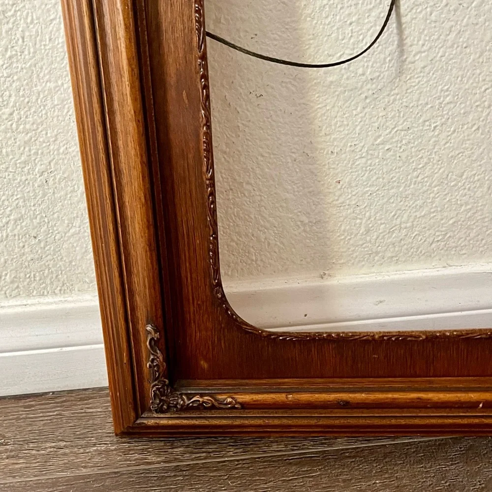 Vintage Ornament Wooden Frame Features Decorative Corner Frame 13/16 Inches
